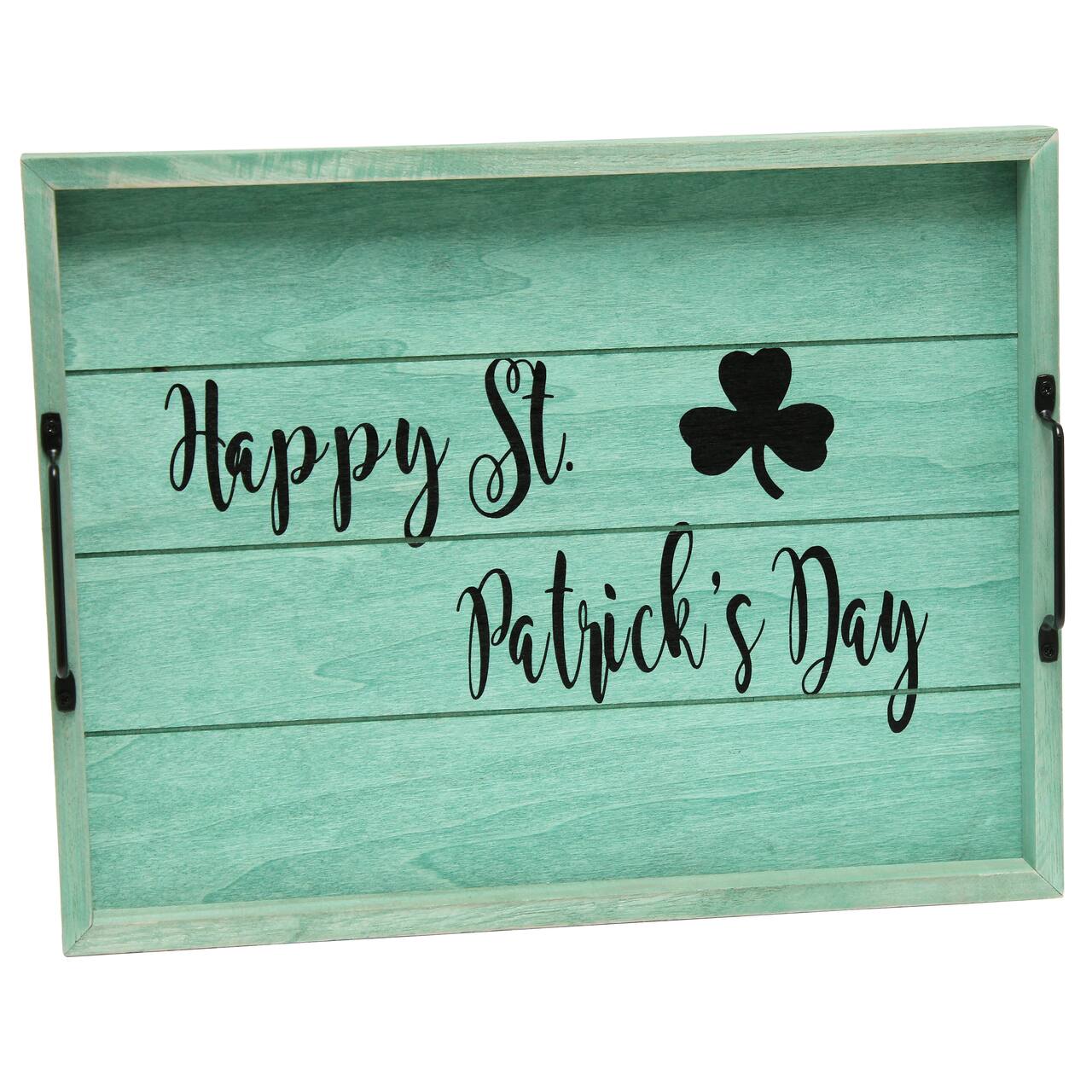 Elegant Designs&#x2122; 15.5&#x22; Happy St. Patrick&#x27;s Day Serving Tray with Handles